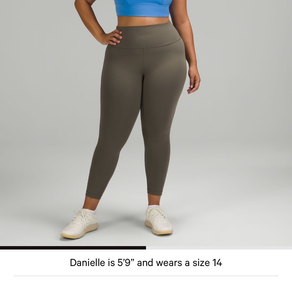 Lululemon Wunder Train Army Green Leggings, 25”